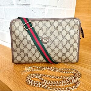 Gucci Authenticated Vintage Monogram Clutch / Crossbody Bag